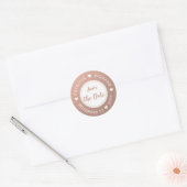 Rose Gold Save the Date Runder Aufkleber (Umschlag)