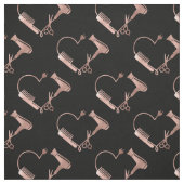 Rose Gold Schere Haar Stylistin Salon Herzstück Stoff (Muster)
