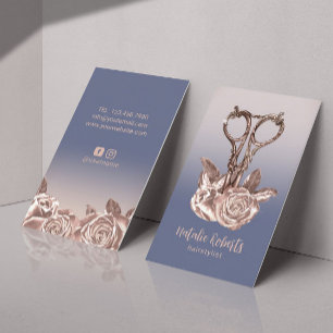 Rose Gold Schere Lila Hairstylist Salon Visitenkarte