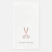 Rose-Gold-Schere | Name des Friseursalons Serviette (Vorderseite)