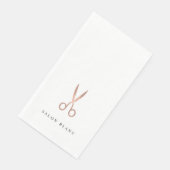 Rose-Gold-Schere | Name des Friseursalons Serviette (Ecke)