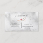 Rose Gold Scheren Blumenhaar Stylist Salon Visitenkarte (Rückseite)