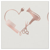 Rose Gold Scheren Haar Stylist Salon Muster Stoff (Nahaufnahme)