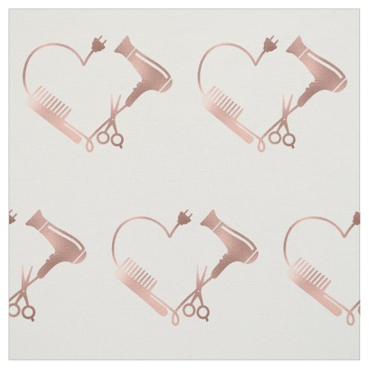 Rose Gold Scheren Haar Stylist Salon Muster Stoff (Muster)