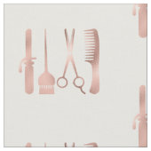 Rose Gold Scheren Haar Stylist Salon Muster Stoff (Nahaufnahme)