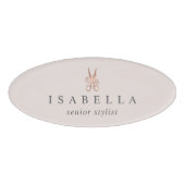 Rose-Gold-Scheren-Logo | Gehaltsempfänger Namenschild (Vorderseite)