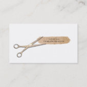 Rose Gold Scheren Peach Glitzer Chic Haare Stylist Visitenkarte (Rückseite)