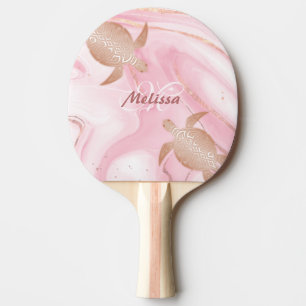 Rose Gold Schildkrötenröte Marmormonogramm Ihr N Tischtennis Schläger