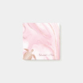 Rose Gold Schildkrötenröte Marmormonogramm Ihr Nam Post-it Klebezettel (Vorderseite)
