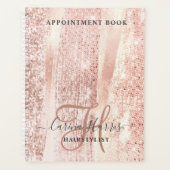 Rose Gold Schlaganfälle Haarstylist Terminkalender Planer (Vorderseite)