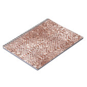 Rose Gold Schlange Glitzer Glam Notizblock (Linke Seite)