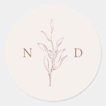 Rose Gold schlichte botanische Blätter Hochzeit