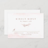 Rose Gold schlichte Eleganz botanische Blätter Hoc RSVP Karte (Vorne/Hinten)