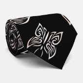 Rose Gold Schmetterlinge Muster Schwarz Krawatte (Gerollt)