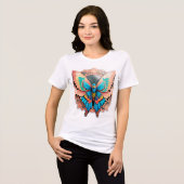 Rose Gold Schmetterlings-Mandala Tri-Blend Shirt (Vorderseite voll)