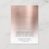 Rose Gold Schmuck Display Business Card Visitenkarte (Rückseite)