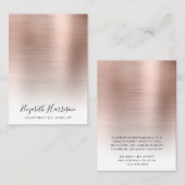 Rose Gold Schmuck Display Business Card Visitenkarte (Vorne/Hinten)