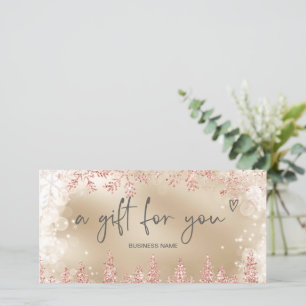 Rose Gold-Schnee-Pinien-Logo-Geschenkgutschein