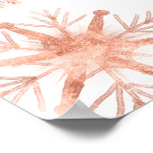 Rose Gold Schneeflocken Frohe Weihnachten Poster (Ecke)