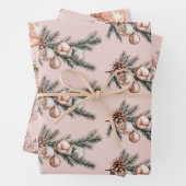 Rose Gold Schneeflocken Ornamente Weihnachten Geschenkpapier Set (Beispiel)