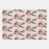 Rose Gold Schneeflocken Ornamente Weihnachten Geschenkpapier Set (Vorderseite)