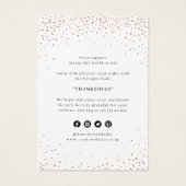 Rose gold Schneeflocken Weihnachten Danke Beilage (Rückseite)