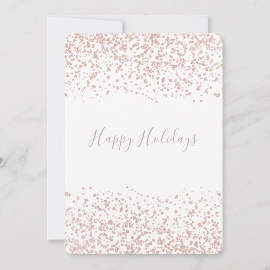 Rose Gold Schneeflocken Weihnachtsfeiertag Party Einladung (Rückseite)