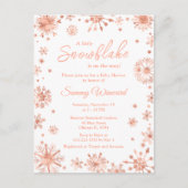 Rose Gold Schneeflocken Winter Baby Dusche Postkarte (Vorderseite)