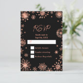 Rose Gold Schneeflocken Winter RSVP Karte (Stehend Vorderseite)
