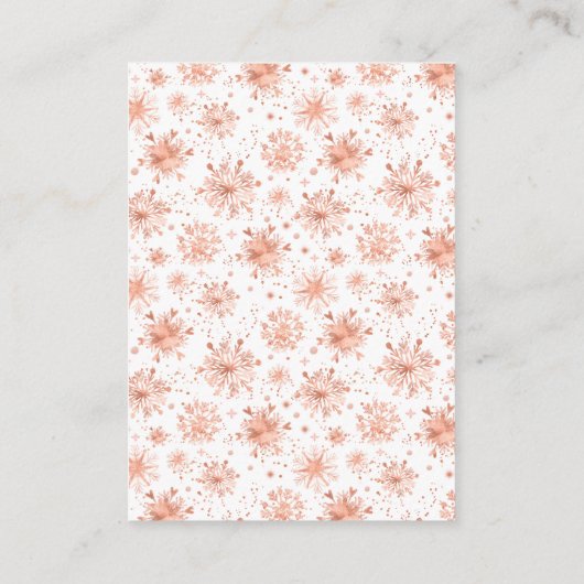 Rose Gold Schneeflocken Winterausstellungsdusche Begleitkarte (Rückseite)