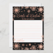 Rose Gold Schneeflocken Worte der Weisheit Einladung (Vorderseite)