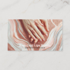 Rose Gold Schöne Frau Makeup Nail Visitenkarte