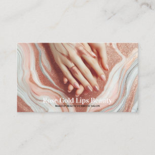 Rose Gold Schöne Frau Makeup Nail Visitenkarte