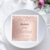 Rose Gold Schriftzug Sweet 16 Serviette