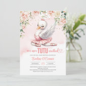 Rose Gold Schwan Tutu Ballerina Kleid floral Einladung (Stehend Vorderseite)