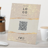 Rose Gold Schwarz elegante moderne QR-Codemarkieru Sockelschild (In Situ)