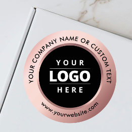 Rose Gold Schwarz Geschäft Logo Versand Werbeartik Runder Aufkleber