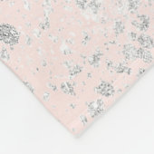 Rose gold Schwarz Glitzer Foto Fleecedecke (Ecke)