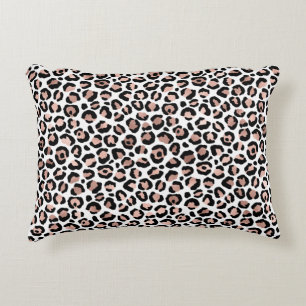 Rose Gold Schwarz Leopard Print Gepard trendy  Dekokissen