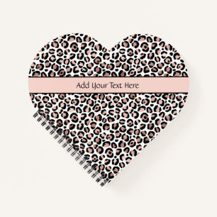 Rose Gold Schwarz Leopardendruck Trend Chic Herz Notizblock