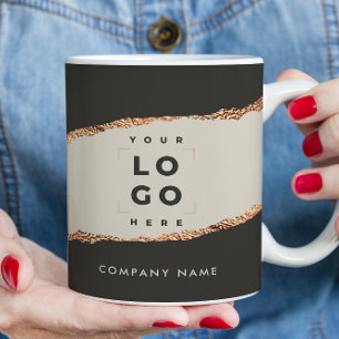 Rose Gold Schwarz Moderne Girly Preis Kaffeetasse