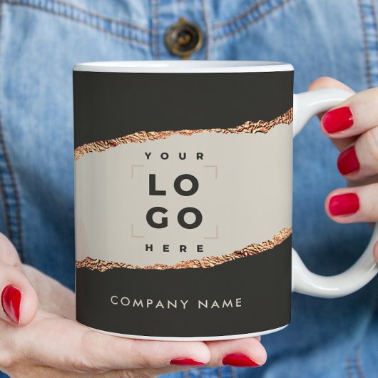 Rose Gold Schwarz Moderne Girly Preis Kaffeetasse