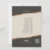 Rose Gold Schwarz Moderne Girly Preis QR-Code Einladung (Vorderseite)