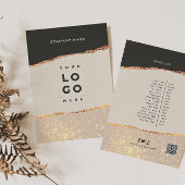 Rose Gold Schwarz Moderne Girly Preis QR-Code Einladung