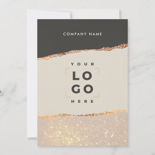 Rose Gold Schwarz Moderne Girly Preis QR-Code Einladung (Rückseite)