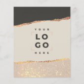 Rose Gold Schwarz Moderne Girly Preis QR-Code Flyer (Hinten)