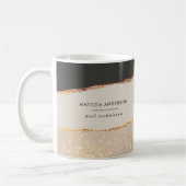 Rose Gold Schwarz Moderne Girly Preis QR-Code Kaffeetasse (Links)