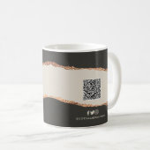 Rose Gold Schwarz Moderne Girly Preis QR-Code Kaffeetasse (VorderseiteRechts)
