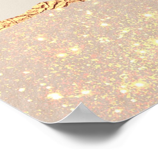 Rose Gold Schwarz Moderne Girly Preis QR-Code Poster (Ecke)