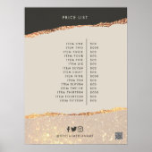 Rose Gold Schwarz Moderne Girly Preis QR-Code Poster (Vorne)